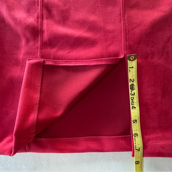 Marc New York Faux Suede Red Pencil Skirt (L) - Picture 8 of 11
